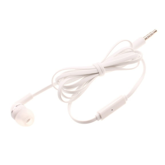 Earphone w Mic Mono Headset for Motorola Moto G Play (2024) - Wired Earbud 3.5mm Single Headphone Hands-free Microphone White G1W for Moto G Play (2024)