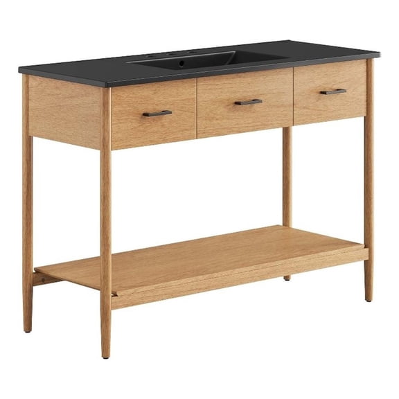 Zaire 48" Single Sink Bathroom Vanity in Natural Black
