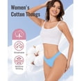 thumbnail image 4 of MecTo Cotton Thongs for Women, No Show Thongs Low Rise Ladies Panties, 6-Pack, Sizes S to 2XL, 4 of 7