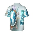 thumbnail image 3 of Daiia Let's go Travel Hawaiian Shirt for Men Gentle Cotton Regular Short Sleeve Casual-Small, 3 of 9