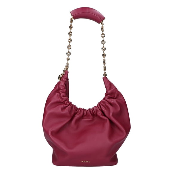 Pre-Owned LOEWE 24 Year Old Dark Burgundy Squeeze Bag Small Handbag - Women's