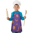 thumbnail image 2 of Halloween Spider Bat Pattern Kids Aprons for Girls and Boys,Adjustable Neck Strap Toddler Aprons for Kids Cooking Baking, 2 of 7