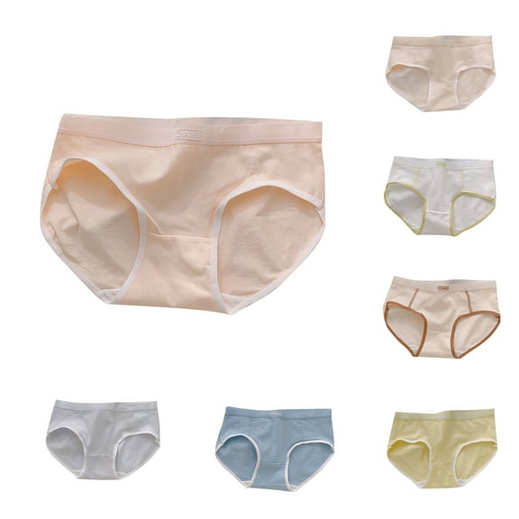 Bovxnpu Boys Girls Underwear Toddler Panties, Girls Cotton Briefs, Cotton Girls' Breathable Mid Waist Student Full Cotton Crotch Pants 5-10 Years