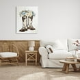 thumbnail image 2 of Cowboy Boot Mixed Flower Bouquet Botanical & Floral Graphic Art Gallery Wrapped Canvas Print Wall Art, 2 of 7