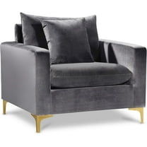 Meridian Furniture Naomi Velvet Accent Chair in Gray