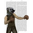 thumbnail image 2 of Fab Funky 20x24 Gold Ornate Wood Framed with Double Matting Museum Art Print Titled - Boxing Bulldog Portrait, 2 of 4