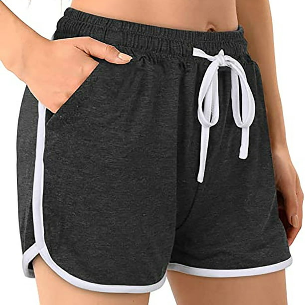 Womens Athletic Gym Dolphin Shorts Mid Rise Running Yoga Fitness Elastic  Pants Summer Sports Workout Lounge Shorts : : Clothing, Shoes 
