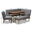thumbnail image 6 of Bowery Hill Modern Tufted Fabric 5-Piece Wood Dining Nook Set in Gray, 6 of 6