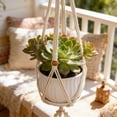thumbnail image 4 of Macrame Plant Hanger for Indoor Outdoor Plants, Cotton Rope Hanging Planter Holder Basket for Flower Pots, Boho Hanging Plant Holder for Home Garden Balcony Decor, 4 of 7