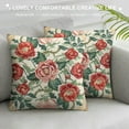 thumbnail image 3 of Nawypu  Throw Pillow Covers,Red Cozy with Leaves and Floral Pattern Pillowcases,Decoration Square Pillows Cushion Covers for Living Room Couch Sofa Bed Car Chair, 3 of 5