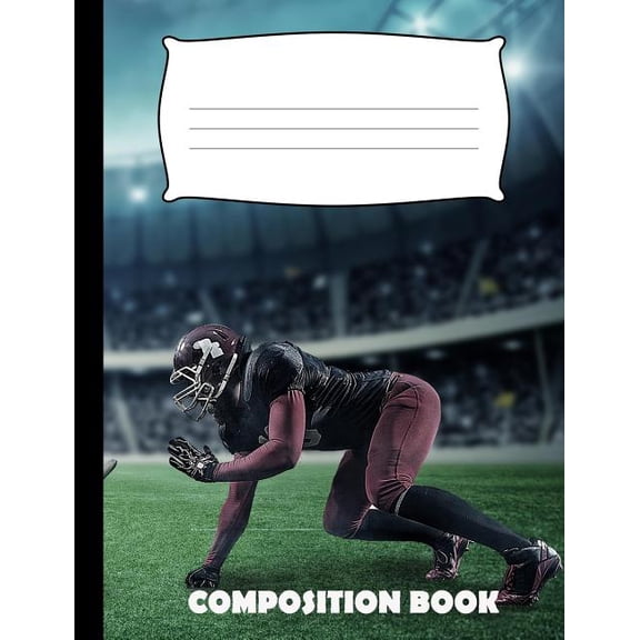 Composition Book: American Football Composition Notebook Wide Ruled (Paperback)