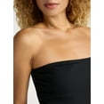 thumbnail image 5 of Time and Tru Women's and Women's Plus Ribbed Bandeau One Piece Swimsuit, Sizes XS-2X, 5 of 6