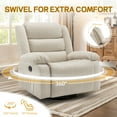 thumbnail image 3 of Korser Oversized Swivel Rocker Recliner Chair for Adults 40.6'' Wide for Living Room,Beige, 3 of 7