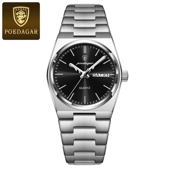 POEDAGAR Luxury Elegant Watch for Women Waterproof Luminous Date Week Ladies Quartz Watch Stainless Steel Women's Watches
