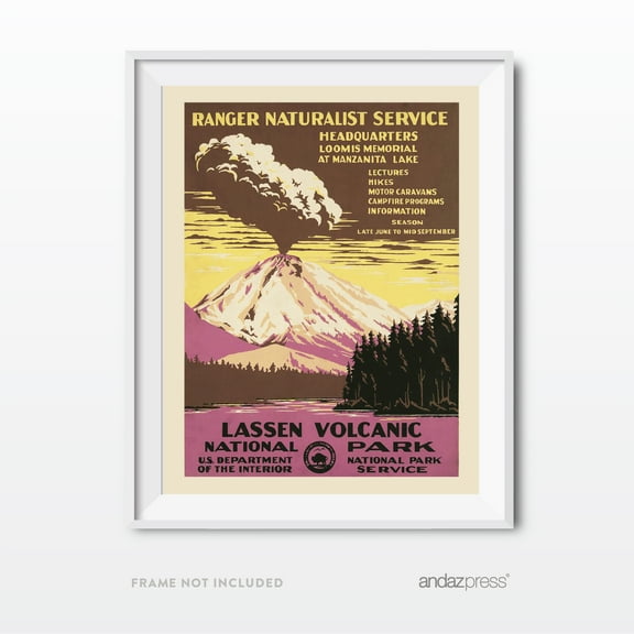 Lassen Volcanic National Park Vintage Government Wall Art, Works Project Administration