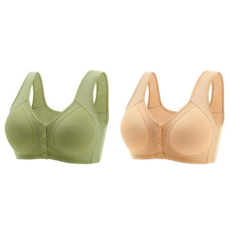 (2-Pack) Kcodviy Women Casual Breathable Running Sports Bra Tube Button Down Top Women Bras Wireless Padded Bra Underwear without Steel Strapless Bra for Women Ring Gathering