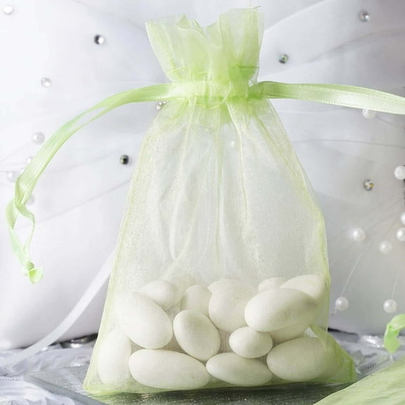 Efavormart 50PCS MINT Organza Gift Bag Drawstring Pouch Wedding Favors Bridal Shower Treat Jewelry Bags - 4"x6"