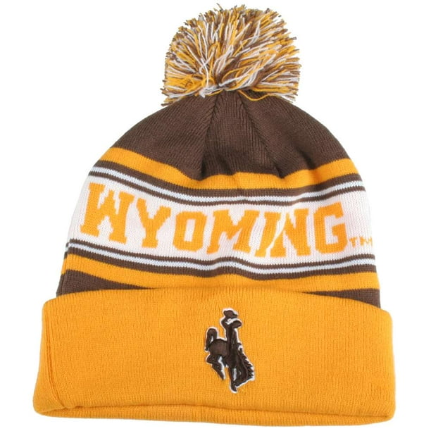 Wyoming Cowboys Zephyr Finish Line Pom Knit Beanie - Walmart.com ...