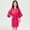 Hot Pink, variant on Summer Outfit For Girls Long Sleeve Kids Silk Satin Bathrobe Kimono Robes Nightgown Sleepwear Clothes Handsome Clothes 3-4 Years Navy
