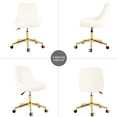 thumbnail image 4 of Beige Dining Seat With Metal Base - Fleece, Stable, Comfortable Space Saving Chair, Modern Lift Adjustable, Metal, Elegant Design, 4 of 6
