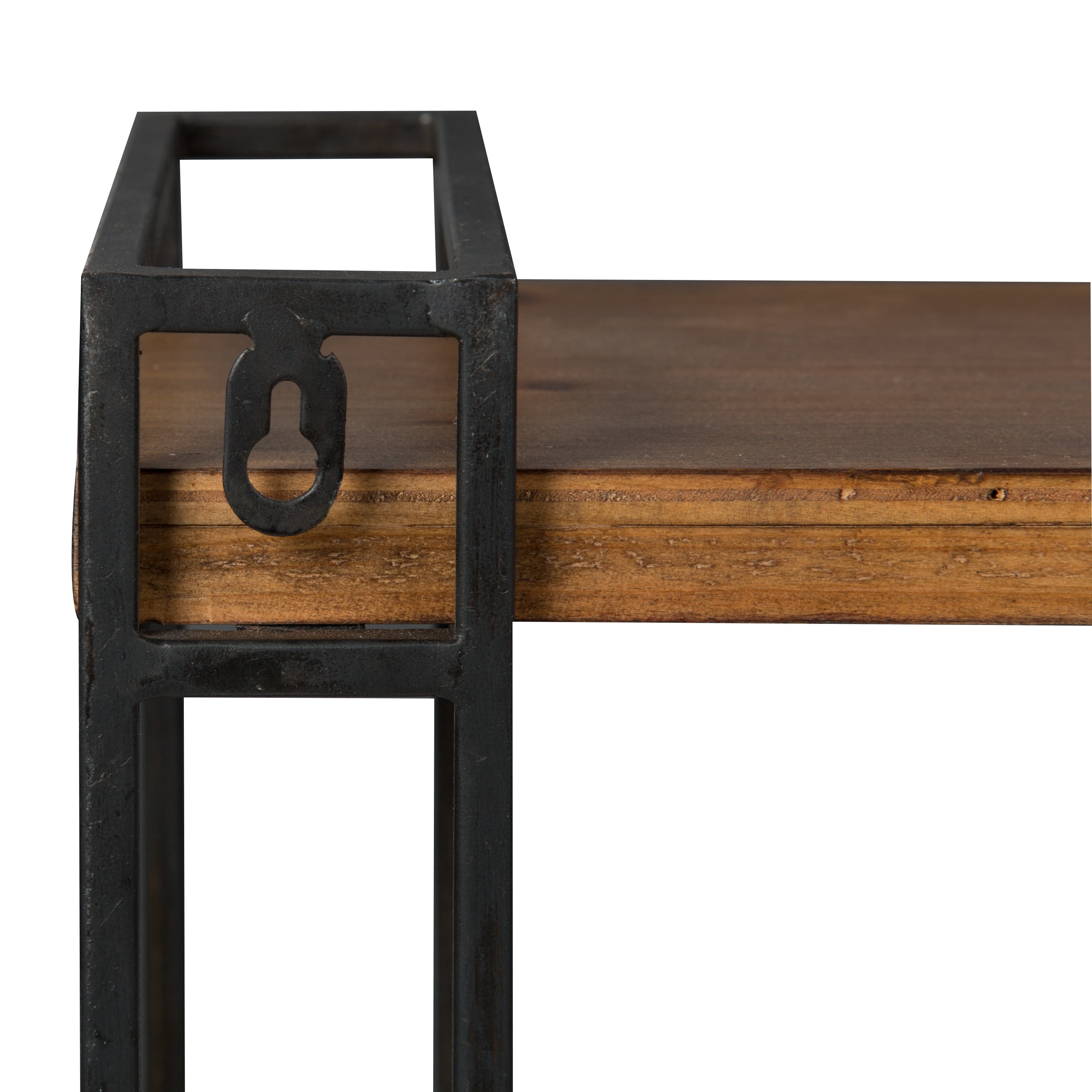 Kate and Laurel Lintz Floating Wall Shelves, 30-1/2"H x 26"W x 7-1/4"D, Brown/Black