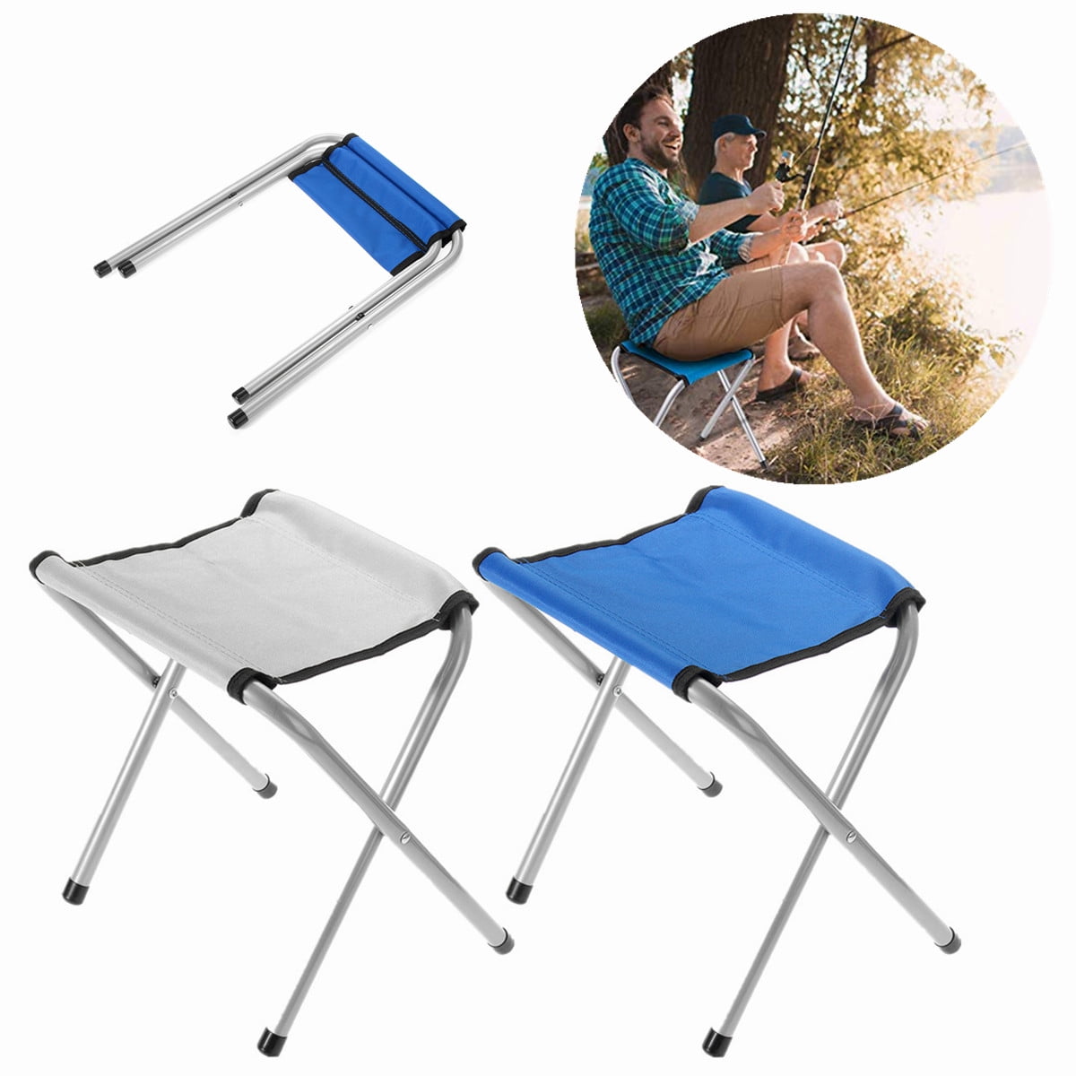 Folding Chairs Outdoor Mini Portable Camping Fishing Picnic Small Stool Seat US