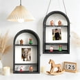 thumbnail image 4 of GraduationMall Shadow Box 10x16 Display Cases with Linen Back and Removable Shelves, Picture Frame Wedding Bouquet Memorabilia Medals Photo Memory Box for Keepsakes(Old Black), 4 of 7