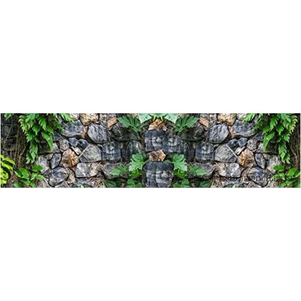 aquarium terrarium backgrounds main (rock wall with plants, 84”l x 17”h