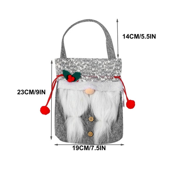 AnuirheiH Christmas Present Bags Drawstring Bags Snowman Snowflake Elk Santa Small Sack Small Reusable Burlap Favor Bags for Candy Wrapper Birthday Christmas Party 9x7.5Inch