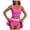 Hot Pink, variant on GEWSEY High Waisted Sporty Bikini Sets for Women Ruched Lace Up Bikini Tops & Swim Skirts 2 Piece Bathing Suits Swimsuit (Black, XXL)