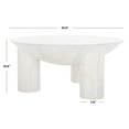 thumbnail image 3 of SAFAVIEH Couture Calhoun Contemporary Round Mango Wood Coffee Table, White Wash, 3 of 11
