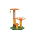 thumbnail image 1 of Vibrant Life 24.5" Mushroom Design Cat Tree with Perch, Scratcher and Grooming Brush, Orange/Green, 1 of 10