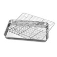 thumbnail image 1 of Stainless Steel Baking Tray with Cooling Rack Set - 430 & 201 Stainless Steel Construction, Silver Color, Multi-functional for Barbecue, Pastry, Fruit Serving - Available in Sizes 23*17*2.5cm to, 1 of 6