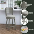 thumbnail image 4 of Hillsdale Furniture Clarion Wood Counter Height Swivel Stool, Distressed Gray, 4 of 15