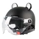 thumbnail image 4 of Casco de ciclor de cara abierta, casco de cicleta con visera solar, accesorios ligeros de medio casco para crucero, ciclor, bicicleta de Negro, 4 of 8