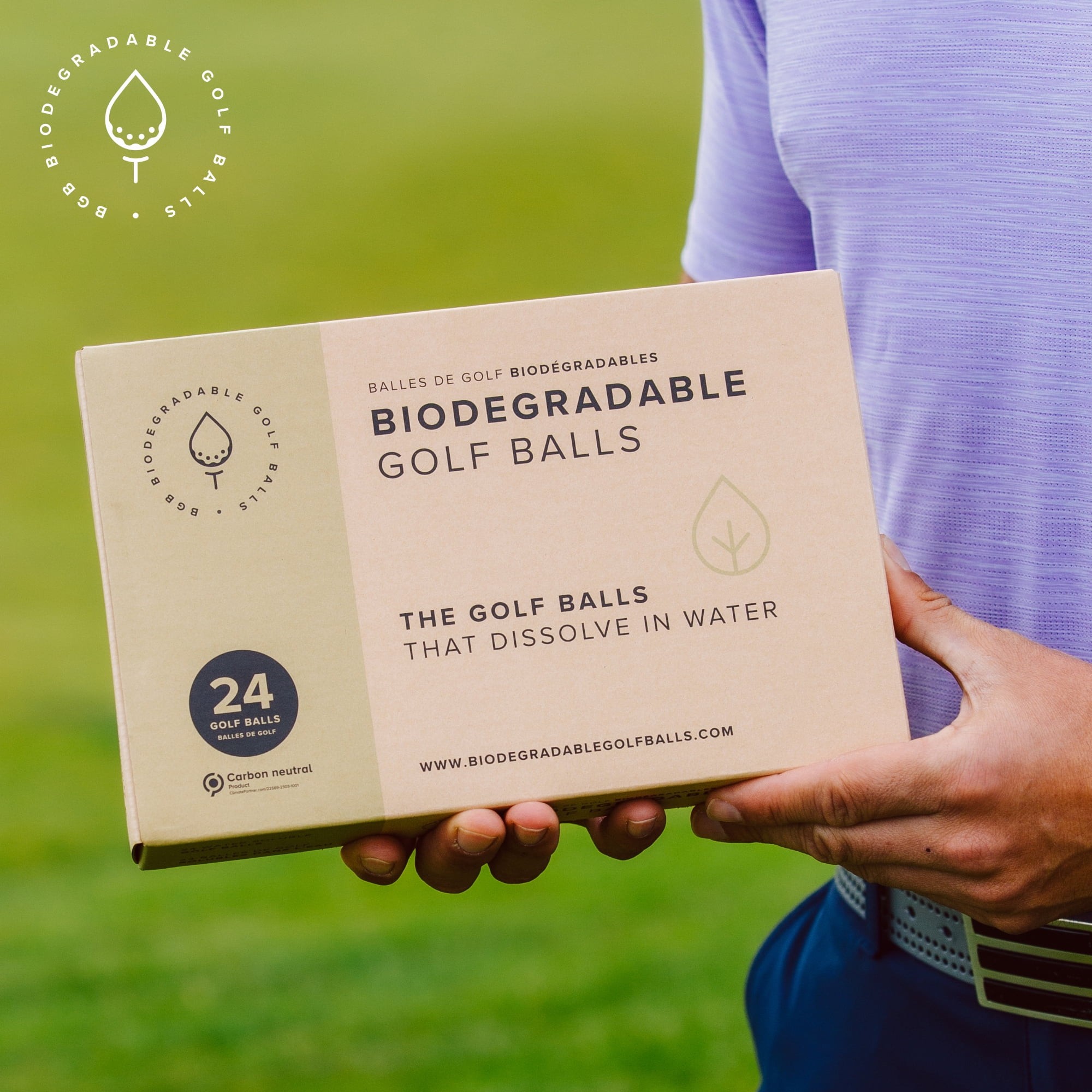 Biodegradable Golf Balls Nontoxic PVA White, 24 Pack