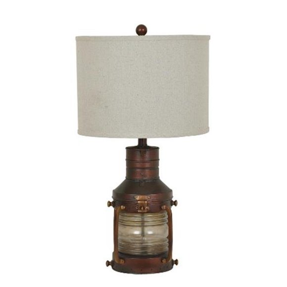 Crestview Collection Copper Lantern Table Lamp, Antique Copper