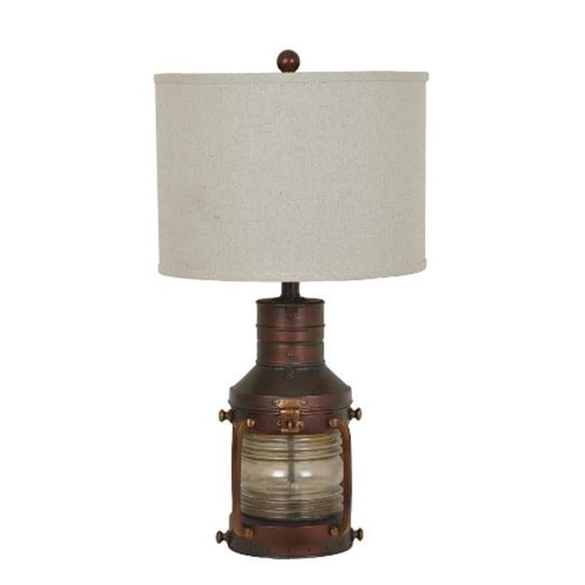 Crestview Collection Copper Lantern Table Lamp, Antique Copper