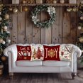thumbnail image 5 of Merry Christmas Decorations Pillow Covers 16x16 Inch Set of 4 Red and Golden Christmas Tree Let it Snow Jingle Bells Joy Snowflake Throw Pillow Cases Farmhouse Winter Decor, 5 of 6