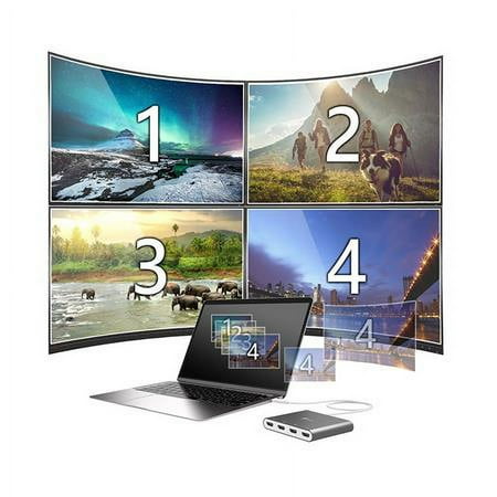 j5create - USB-C to 4-Port HDMI Multi-Monitor Adapter - Silver