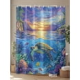 thumbnail image 4 of Underwater World Shower Curtain, Sea Turtle Coral Tropical Fish Waterproof Shower Curtain Set with 12 Hooks Lightweight Washable Fabric Shower Curtains for Bathroom 72x78 Inches, 4 of 6