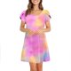 thumbnail image 4 of Vestido estampado de bolsillo con cuello redondo y mangas cortas cruzadas sasuales a la moda para mujer Pompotops  ghjkhdj11082, 4 of 7
