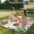 thumbnail image 4 of Summer Green Palm Leaf Outdoor Rug 3x5 Ft - Reversible Patio Rug Outdoor Camping Rugs, Pink Flamingo Tropical Plant Washable Indoor Outdoor Area Rugs, Non-Slip Outdoor Carpet Runner for Deck/Porch, 4 of 8