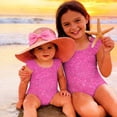 thumbnail image 4 of Abcomgle Swimsuit for Girls 7-8 Glitter Sequin Graphic One Piece Swimsuits for Little Girls Ruffled Stretchy Girls Bathing Suit, 4 of 7