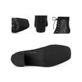 thumbnail image 2 of BLISSFUL STEP Women's Ankle Boots Floral Lace Square Toe Lace Zip Block Heel  Black 8, 2 of 6