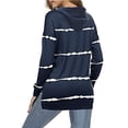 thumbnail image 3 of Women Lightweight Thin Hoodies Sweatshirt Lounge Pullover Coat Colorblock Stripe Hoodies, 3 of 3