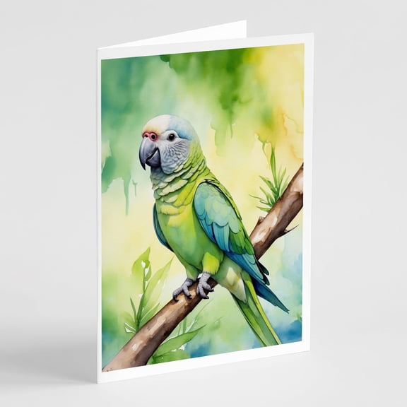 Carolines Treasures DAC7444GCA7P 5 x 7 in. Monk Parakeet Greeting Cards - Pack of 8
