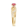 thumbnail image 3 of Rosec Jewels Created Ruby Vintage Inspired Ring with Diamond for Women (AAAA Grade), 18K Yellow Gold, US 5.00, 3 of 8
