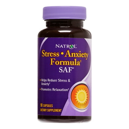 Natrol Stress Anxiety Formula SAF Capsules, 90 Ct (Best Natural Anxiety Relievers)