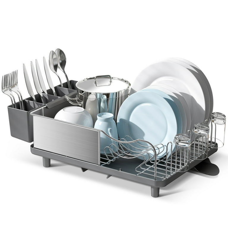 Dish drying rack, stainless steel, 56.6 x 51.4 x 29.2 cm